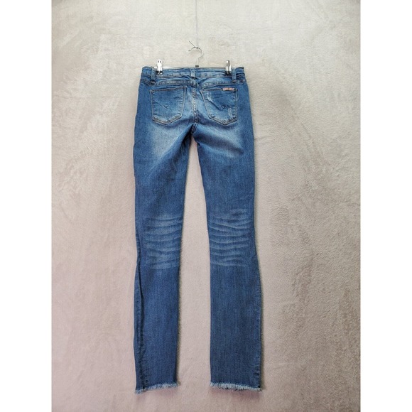 Hudson Jeans Girls 14 Blue Denim Cotton Pockets Flat Front Skinny Leg Distressed - Picture 2 of 11